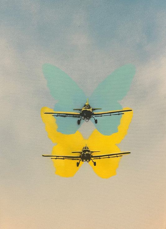 Sommerfugl (Blå / Gul)